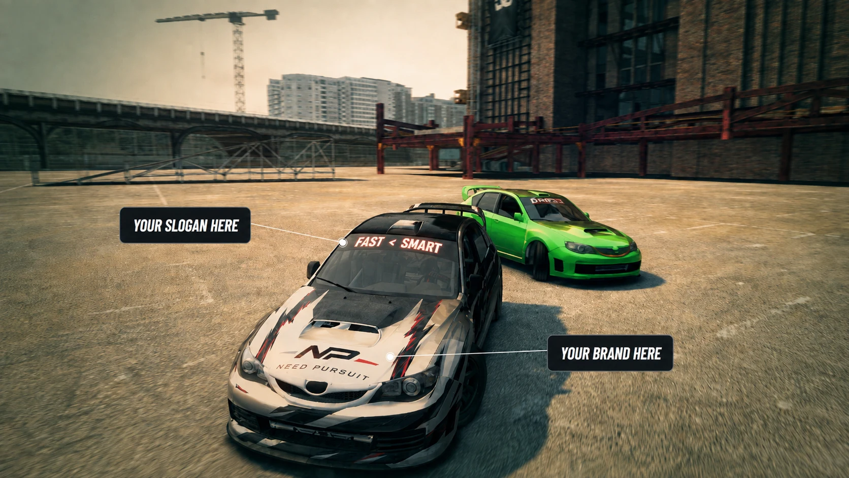 Need Pursuit sponsor showcase with brand and slogan annotations